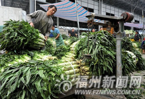 闽侯海峡蔬菜批发市场 日交易近2000吨涉及1