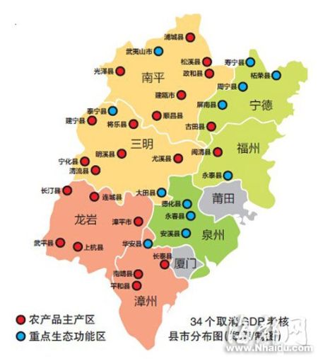 建34个县市取消GDP考核 福州仅俩县入列(图)