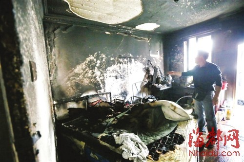 福州茶会小区房屋起火 几乎烧光了租客家当(图